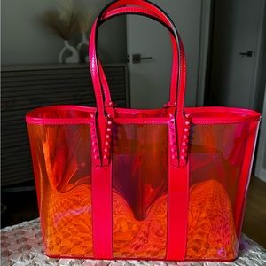 ❌ SOLD ❌Christian Louboutin Fluo Pink Neon PVC Cabata Bag